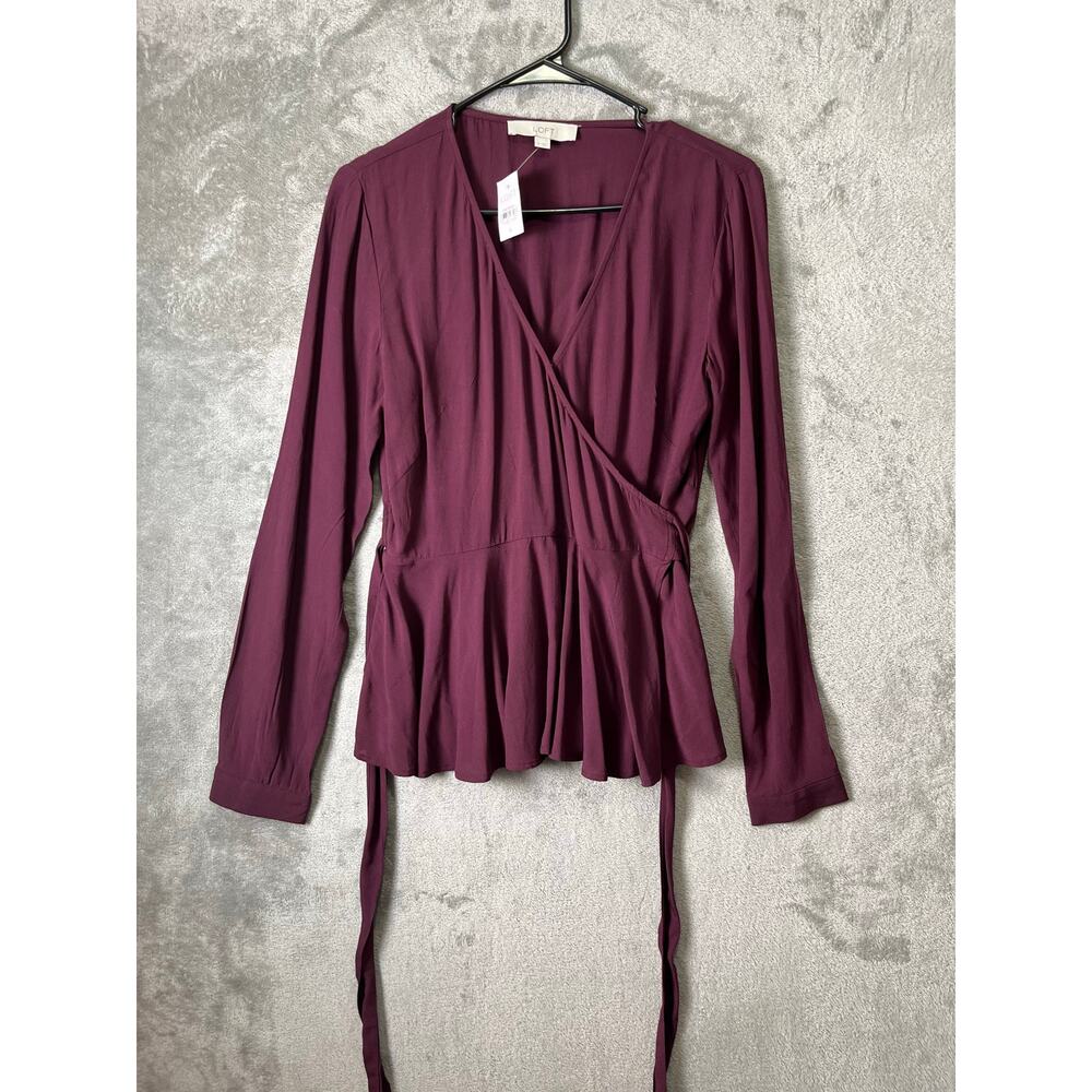 LOFT Peplum Wrap Tie‎ Front Top Size Small Feminine Flowy New